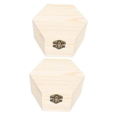 STOBOK 2pcs Boxes Wooden Storage Box Wooden Serving Tray Wood Storage Boxes Handmade Gifts Blank Wooden Jewelry Gift Boxes Jewelry Organizer Tray STOBOK