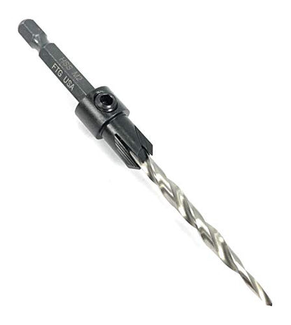 FTG USA Countersink Drill Bit Set 5 Pc Countersink Drill Bit #4#6#8#10#12 Tapered Drill Bits for Woodworking with Improved Countersink Connection - WoodArtSupply