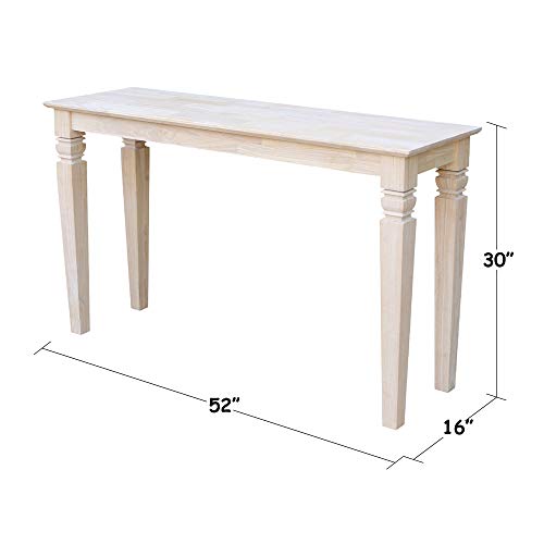 International Concepts Java Console or Sofa Table Unfinished - WoodArtSupply