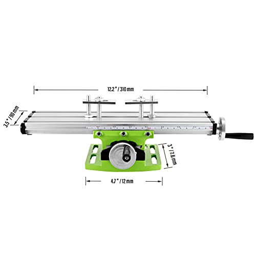 MUKLEI 12.2 Inches Milling Machine Worktable, Multifunction Mill Working Table, X-Y Axis Milling Machine for Mini Drill and Drill Bracket - WoodArtSupply