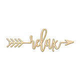 Relax Right Arrow Wood Sign Home Decor Wall Art Hanging Rustic Unfinished 24" x 8" Woodums