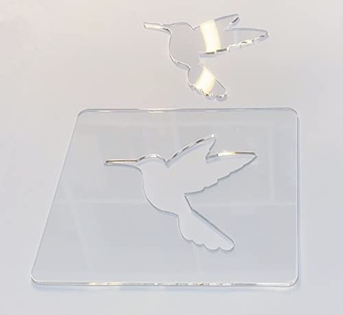 Humming Bird Template,Acrylic Router Template,Woodworking Router Template Tracing Guide (7.875"x 7.875") Yuxuanish