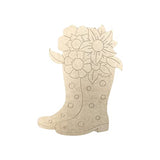 Boots with Flowers Shape, Unfinished Wood Craft, Build-A-Cross Build-A-Cross