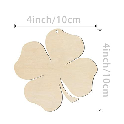 Shamrock Wooden Crafts Clover Shape Haning Wood with Rope Party Wall St.Patrick's Day Decoration 20pcs - WoodArtSupply