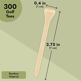 Juvale 300 Pack Bamboo Golf Tees in Bulk (2 3/4 inch, Natural Wood Color) Juvale