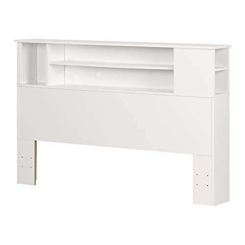 South Shore Vito Bookcase Headboard, Queen, Pure White - WoodArtSupply