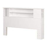 South Shore Vito Bookcase Headboard, Queen, Pure White South Shore