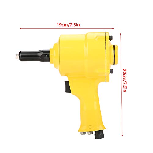 Oumefar KP-705P Pneumatic Rivet Gun, Pneumatic Air Riveter Pistol Grip Rivet Gun Air Powered Riveting Tool Cordless Rivet Tool for Decoration Oumefar