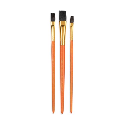 Royal & Langnickel Royal Zip N' Close Camel Flat 3-Piece Brush Set - WoodArtSupply