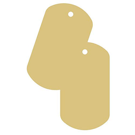 Dog Tags Cutout Unfinished Wood Military Personalized Gift Door Hanger MDF Shape Canvas Style 1 (12") Diverse Woodworking