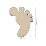 Amosfun 100PCS Foot Shape Wood Slices Christmas Decorations Wooden Cutouts DIY Art Craft Embellishments Ornaments Amosfun
