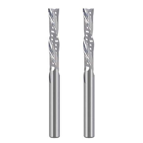 Hozly Downcut Bit 1/8" Shank Down Cut Spiral CNC Router Bits End Mill Tungsten Carbide Milling Cutter Set 2 Pack HOZLY