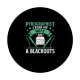 Woodburning Wife And A Blackouts Funny Pyrography PopSockets Standard PopGrip Pyrographer Artist & Woodburner Apparel For Men