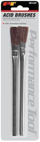 Performance Tool W1147 6" Acid Brush Set (2 Pieces) - Disposable, Horsehair Bristles, Sturdy Metal Handles Performance Tool