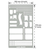 Aleks Melnyk No.62 Metal Stencil for Bullet Journaling, Bookmark, Planning, Drawing, Banners, Lines, Lists, Planner Stamps, Habit Tracker, Dot Aleks Melnyk