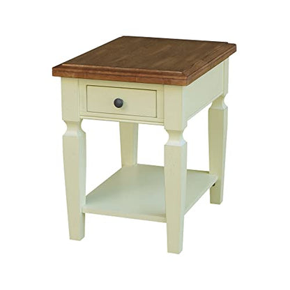 IC International Concepts International Concepts Vista End Table, Hickory/Shell - WoodArtSupply