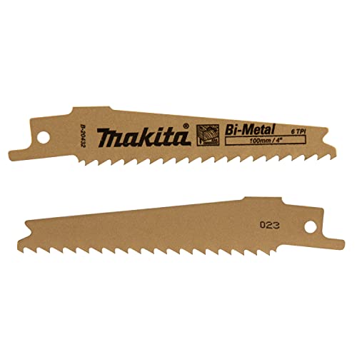 Makita B-20432 4" 6TPI Nail Embedded Wood Cutting Recipro Saw Blade, 5/pk Makita