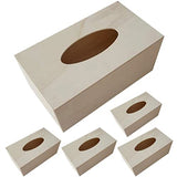 Operitacx Unfinished Wood Tissue Box Cover 5Pcs DIY Blank Wooden Napkin Box Rectangle Tissue Dispenser Box Cover for Arts Crafts Home Decoration Operitacx