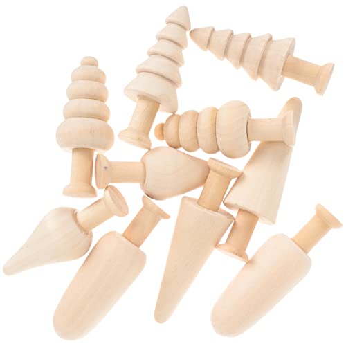 Zerodeko Wooden Trees 10Pcs Mini Wooden Tree, Unfinished Wood Blank Painting Tree Unpainted Tree Model Tabletop Decorations Art DIY Craft Supplies - WoodArtSupply