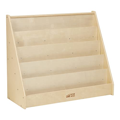 ECR4Kids Single-Sided Book Display, Classroom Bookshelf, Natural - WoodArtSupply