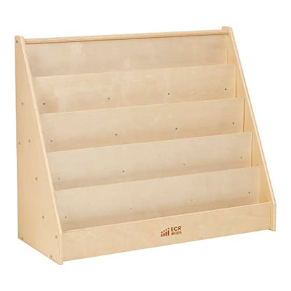 ECR4Kids Single-Sided Book Display, Classroom Bookshelf, Natural - WoodArtSupply