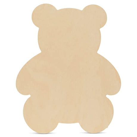 Teddy Bear Wood Cutouts 12 x 9-3/4-inch, Pack of 1 Unfinished Wood Crafts Blank, Wooden Shapes for Crafts & Party Decor, by Woodpeckers Woodpeckers