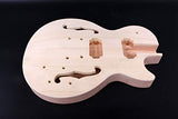 Unfinished Guitar Body Mahogany Maple Wood For Semi-Hollow Electric Guitar Body Replacement Set in Heel yinfente