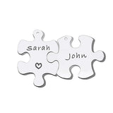 6Pcs Blank Stamping Tags,Blank Matching Puzzle Necklace,Engraving Blank Name Tags Metal Stainless Steel Laser Engravable Patterns as Pet Tags,Key Rainteam