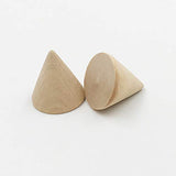 SEWACC 10pcs Unfinished Wooden Cones Natural Wood Cone Ring Holders Unpainted Wood Plain Stand Cone Blank Wooden Cones for DIY Crafts Drawing SEWACC