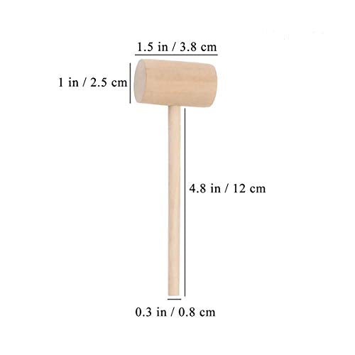 Wooden Hammers Nature Wood Mallets Seafood Lobster Crab Chocolate Beating Mallets 12pcs - WoodArtSupply