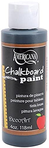 DecoArt DS90-62 Americana Chalkboard Paint, 4-Ounce, Black Slate Chalkboard Paint DecoArt