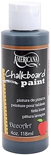 DecoArt DS90-62 Americana Chalkboard Paint, 4-Ounce, Black Slate Chalkboard Paint - WoodArtSupply