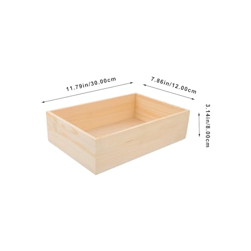 ABOOFAN Wooden Jewelry Tray, Jewelry Drawer Organizer 11x7inch Pine Wood Display Dish Unfinished Wood Trinkets Plate Small Rectangle Earring Holder ABOOFAN