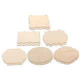 Operitacx 60 Pcs Shaped Wood Chips Unfinished Wood Hanging Plaque Unfinished Wood Banner Wood Blank Plaque Rustic Wood Sign Blank Banner Wood Boards Operitacx