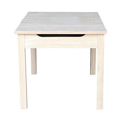 International Concepts Table with Lift Up Top for Storage, Unfinished