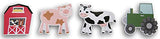 Craft Supply Farm Animals Painted Wood Cutout Shapes - 4 Mini Pieces - Barn, Cow, Pig, Tractor Multi Craft Supply