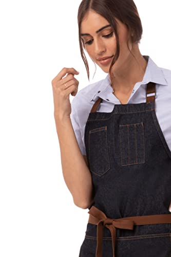 Chef Works Unisex Memphis Bib Apron, Indigo Blue, One Size Chef Works