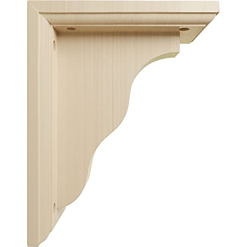 Ekena Millwork BKT03X07X09HARW Hamilton Traditional Wood Brackets, 3 1/2"W x 7"D x 9"H , Rubberwood Ekena Millwork