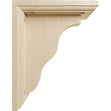 Ekena Millwork BKT03X07X09HARW Hamilton Traditional Wood Brackets, 3 1/2"W x 7"D x 9"H , Rubberwood Ekena Millwork