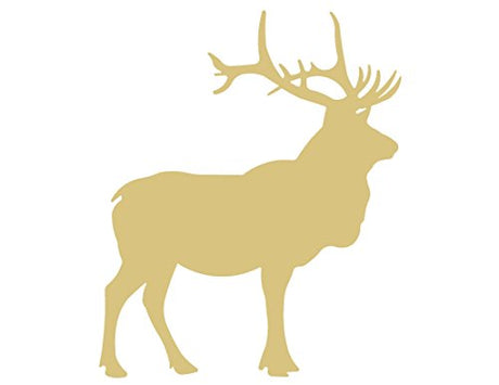 Elk Cutout Unfinished Wood Home Decor Hunting Farm Door Hanger MDF Shape Canvas Style 1 Diverse Woodworking