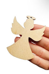 Texan Wood Crafts 12 pieces Unfinished Wood Angel Dangle Earrings or Ornaments Jewelry Blanks Made in Texas (1" Tall 12 Pieces) Texan Wood Crafts