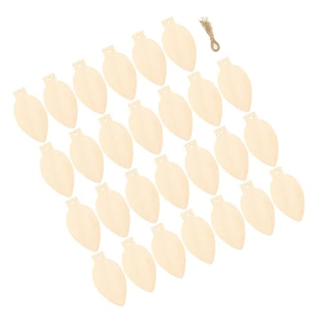 VOSAREA 1 Set Christmas Decoration Crafts Labels with Hole DIY Christmas Ornaments Xmas Tree Tags Wood Christmas Light Bulb Christmas Wood Cutouts VOSAREA