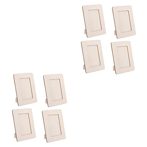 Kisangel 8 pcs DIY wooden photo frame table top photo frame blank wood picture frame wooden painting crafts for kids unfinished wood picture frames Kisangel