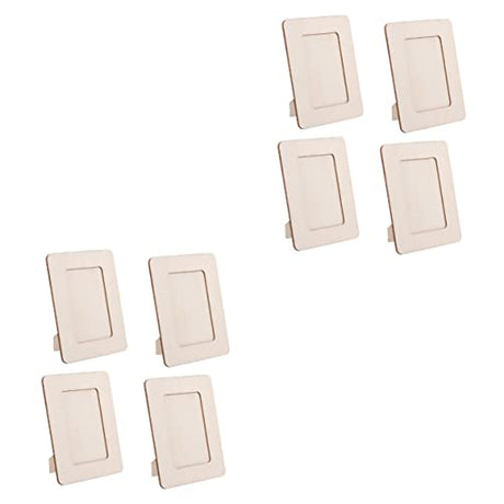 Kisangel 8 pcs DIY wooden photo frame table top photo frame blank wood picture frame wooden painting crafts for kids unfinished wood picture frames Kisangel
