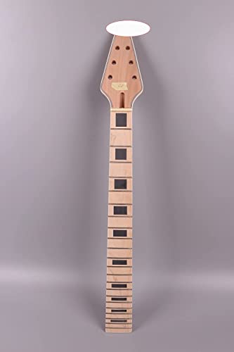 Yinfente Electric Guitar Neck Unfinished 22 fret For Electric Guitar Replacement Maple Mahogany Wood - WoodArtSupply