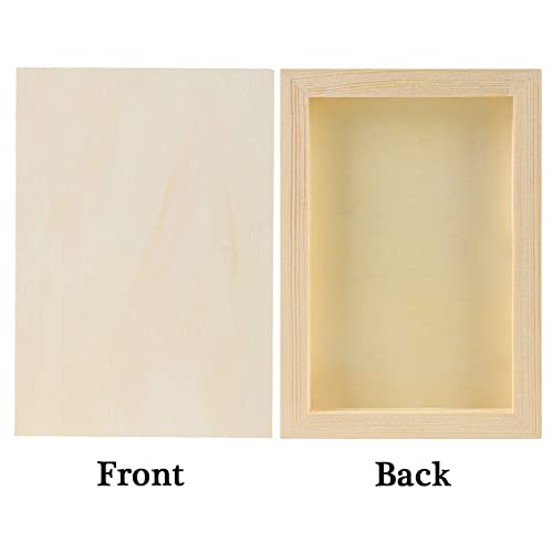 ADXCO 8 Pack Wood Panels 5 x 7 inch Wooden Canvas Board Unfinished Wooden Panel Boards for Painting, Arts, Pouring Use with Oils, Acrylics ADXCO
