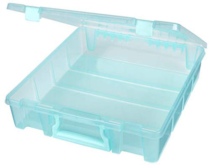 ArtBin 6955AA Super Satchel 1-Compartment Box, Art & Craft Organizer, 1-Pack, Translucent Aqua - WoodArtSupply