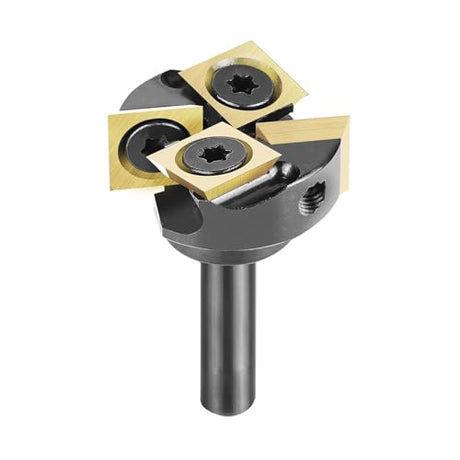 SpeTool Spoilboard Surfacing Router Bit Carbide Insert with ATS Coated 1 inch Cutting Diameter 1/4 Shank Diameter 2+2 Router Planner SpeTool