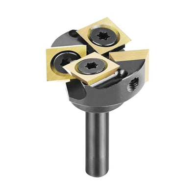 SpeTool Spoilboard Surfacing Router Bit Carbide Insert with ATS Coated 1 inch Cutting Diameter 1/4 Shank Diameter 2+2 Router Planner