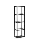 FENLO Fantasy Plus 66" Luxury Glass Display Shelf with Dimmable LED Floor Lamps, Sturdy Curio Cabinet with Bookcase Display Shelves for Bedroom, Open FENLO